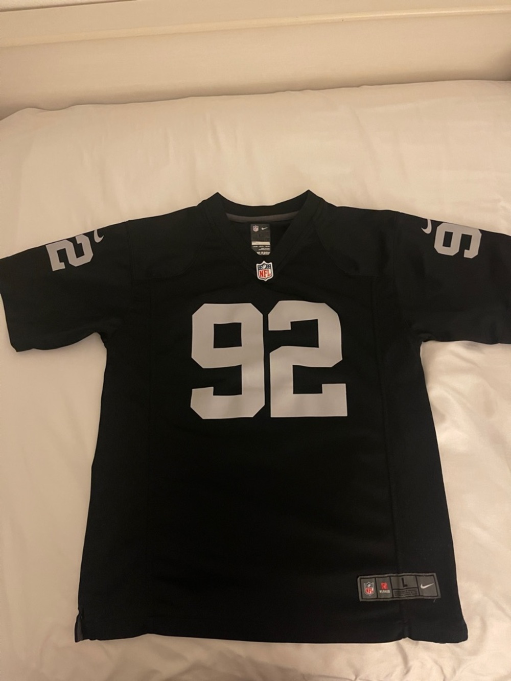 Nike Black Football Jersey with White 92